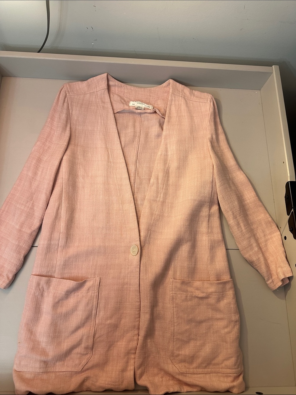 Dior Pale Pink Single-Button Long Blazer